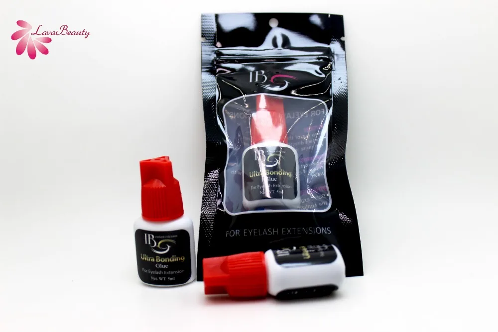 

Free Shipping Original Korea IB Ibeauty Ultra Bonding Glue 4 Bottles/lot Fast Drying Eyelash Extensions Glue Red Cap 5ml