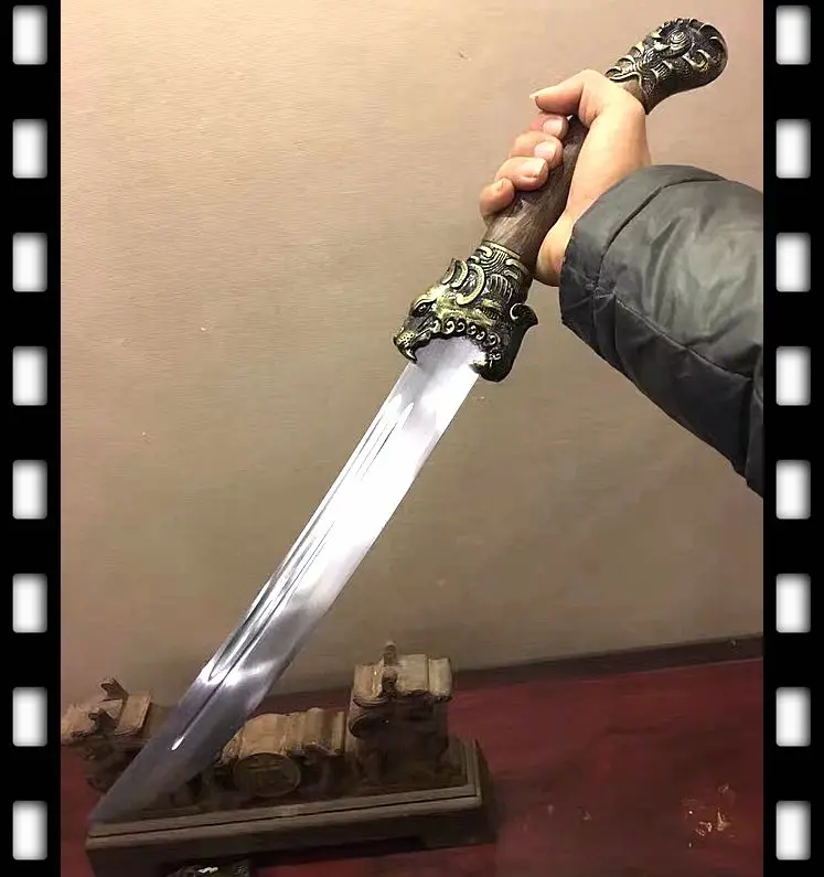 Chinese KungFu Short Knife Tiger Head Qing Dao Sword High Manganese