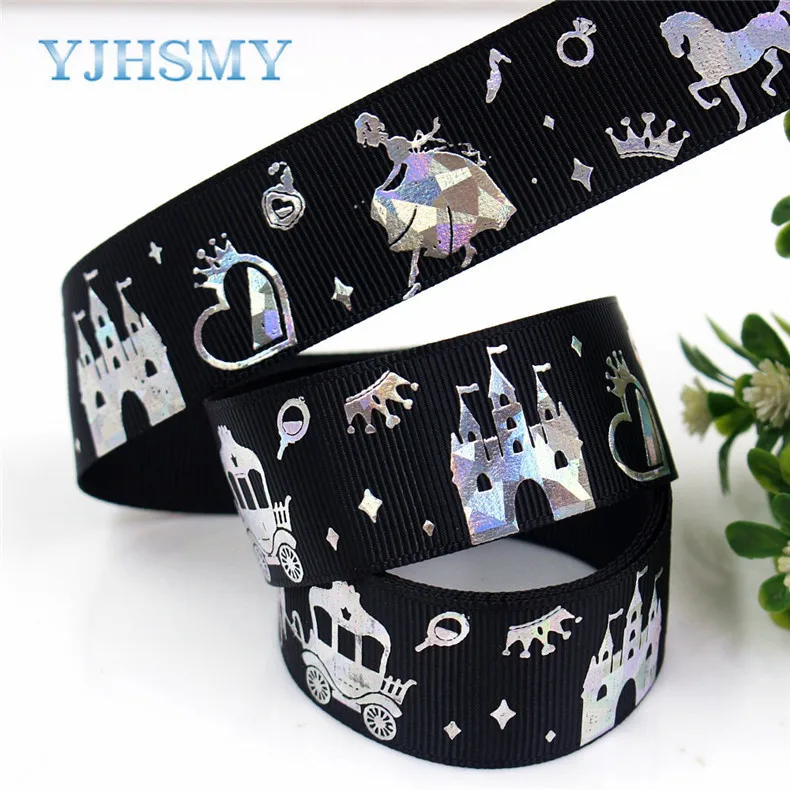 YJHSMYG-G-18512-179(1 '') 25 мм 5 ярдов/лот вспышка горячего тиснения печатная лента, аксессуары лямки, материалы для ручных поделок - Цвет: G-18512-186