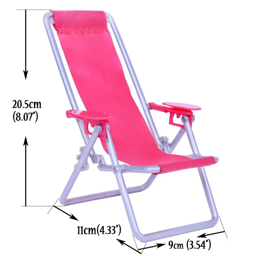 1:6 Scale Dollhouse Furniture Swim Foldable Deckchair Accessories For Barbie Doll For Blythe House Lounge Pink Rose Beach Chair 1:6 Scale Dollhouse Furniture Swim Foldable Deckchair Accessories For Barbie Doll For Blythe House Lounge Pink Rose Beach Chair