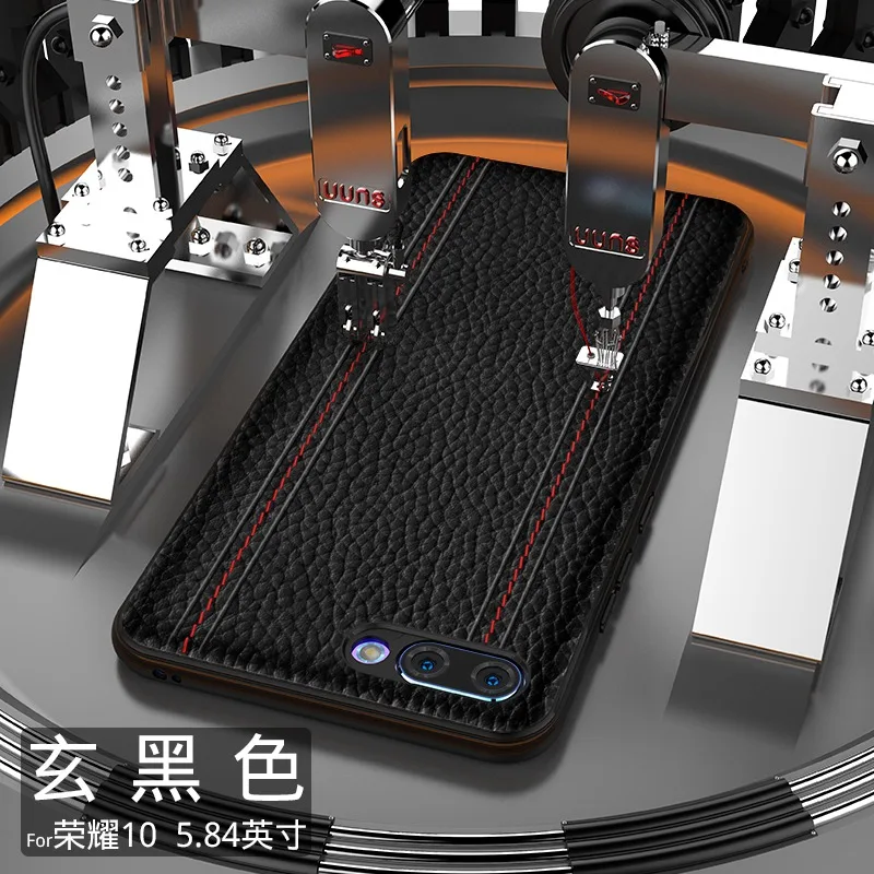 

Genuine Leather Luxury Case For Huawei Honor 10 Honor V10 Mate 9 Pro Cowhide Full Protective Cover Support adsorption magnet