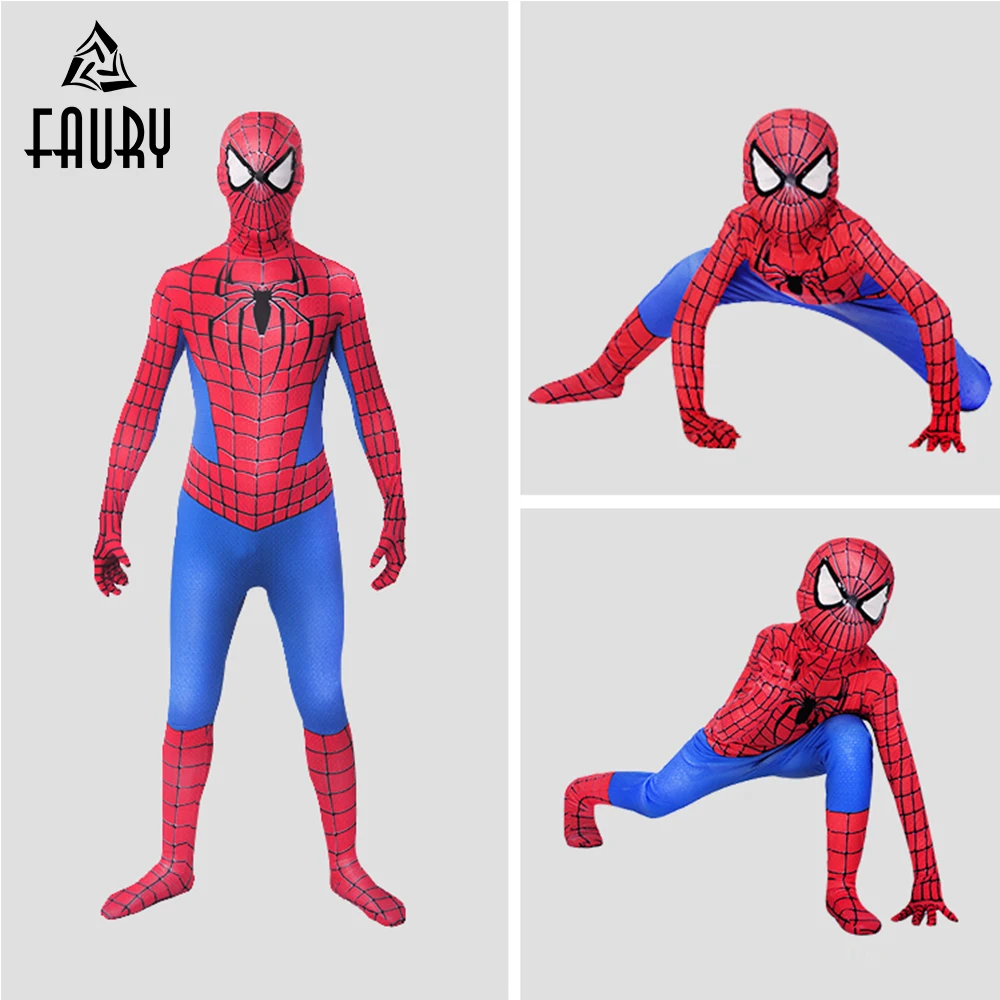 Adult Spiderman Super Hero Halloween Costume Spider Man Outfit Fancy Dress Party