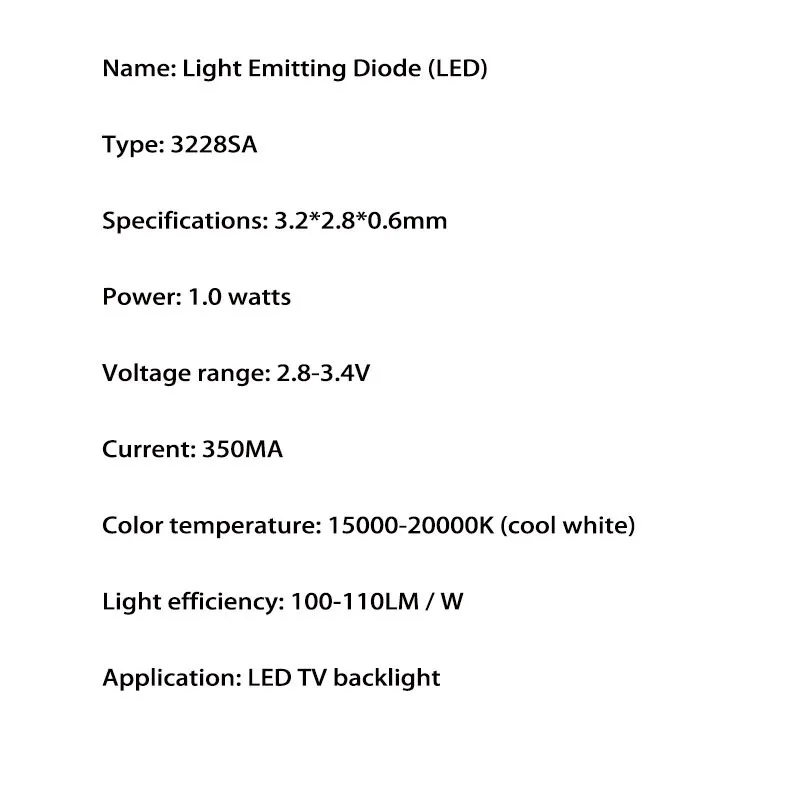 200 шт./лот содержания общих ТВ ПОДСВЕТКА бусины для Телевизор со светодиодным ЖК-экраном 3228 3v 350ma холодный белый подходит для samsung skyworth экран