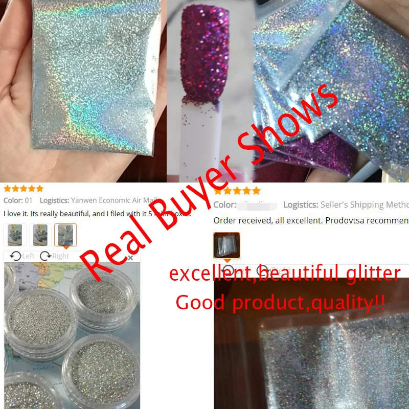 0.2mm 17Colors Laser Holographic Glitter DIY Manicure Diamond Glitter For Nail Gel Polish Or Nail Craft Art Decoration 10g