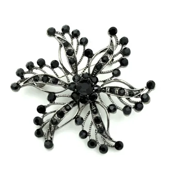 

Vintage Look Rhinestone Crystal Diamante Flower Brooch for Wedding Invitation