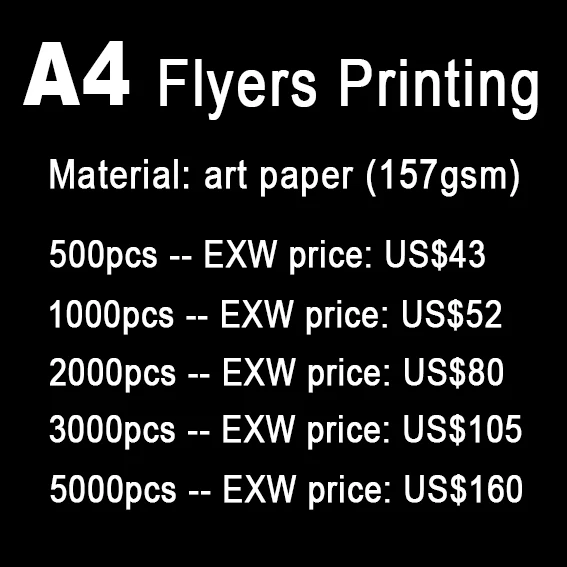 Custom A4 flyers printing, print A4 