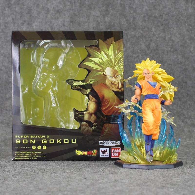 

Dragon Ball Z Son Goku PVC Figure Super Saiyan 3 Cool Model Toy 17cm Anime Doll for Collection
