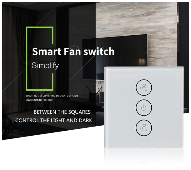 

European standard wifi smart touch fan switch panel alexa voice remote control graffiti APP smart switch 100V/240V