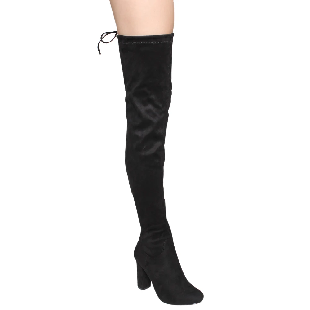 thigh boots block heel