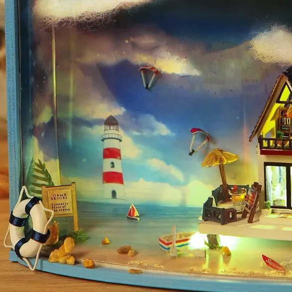 3D Кукольный дом собрать наборы мебель украшения Miniaturas DIY Кукольный дом миниатюрный деревянный ручной работы игрушки для детей подарок