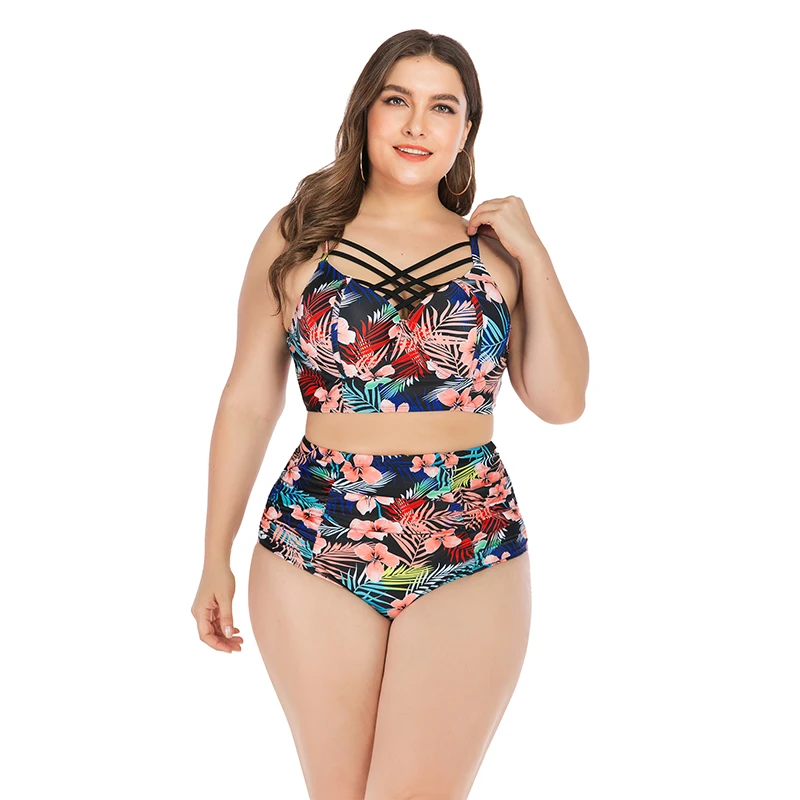 Online Sexy Badeanzug Große Brust Push Up Frauen badeanzug Backless Hohe Taille Aushöhlen Bikini Bademode Strand Biquini Plus Größe 4XL