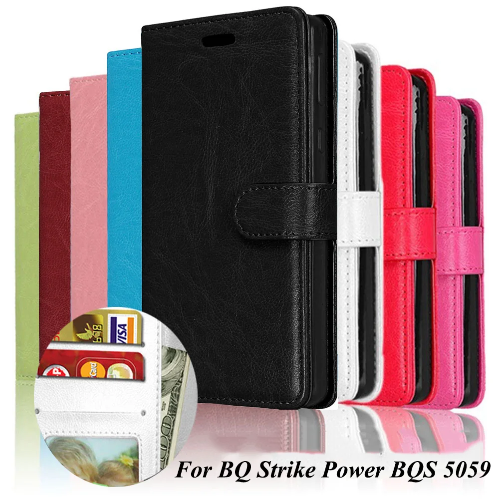 

Wallet leather Flip Case for BQ BQ-5059 Strike Power Case Cover For BQ 5059 BQS-5059 BQ5059 Case For BQS 5059 Strike Power Cover