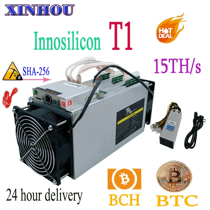 Б/у BTC BCH miner INNOSILICON Dragonmint T1 15TH/s SHA256 Asic с БП лучше чем Whatsminer M3 M10 antminer S9 S11 S15 T15