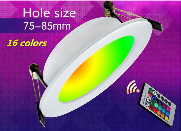 

RGB panel lights 5W LED colorful Ceiling light Remote control colorful flat lamp Discoloration Panel Light New RGB Panel Lights