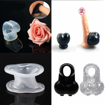 

2019 Newest Hot Men Male Scrotum Squeeze Ring Stretcher TPE Enhancer Delay Chastity Cage Ball GL