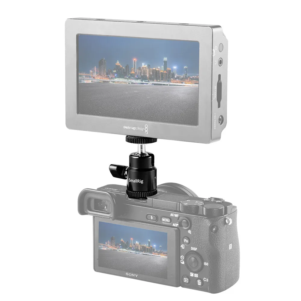 Шаровая Головка для камеры DSLR SmallRig БЫСТРОРАЗЪЕМНАЯ шаровая с холодным башмаком и
