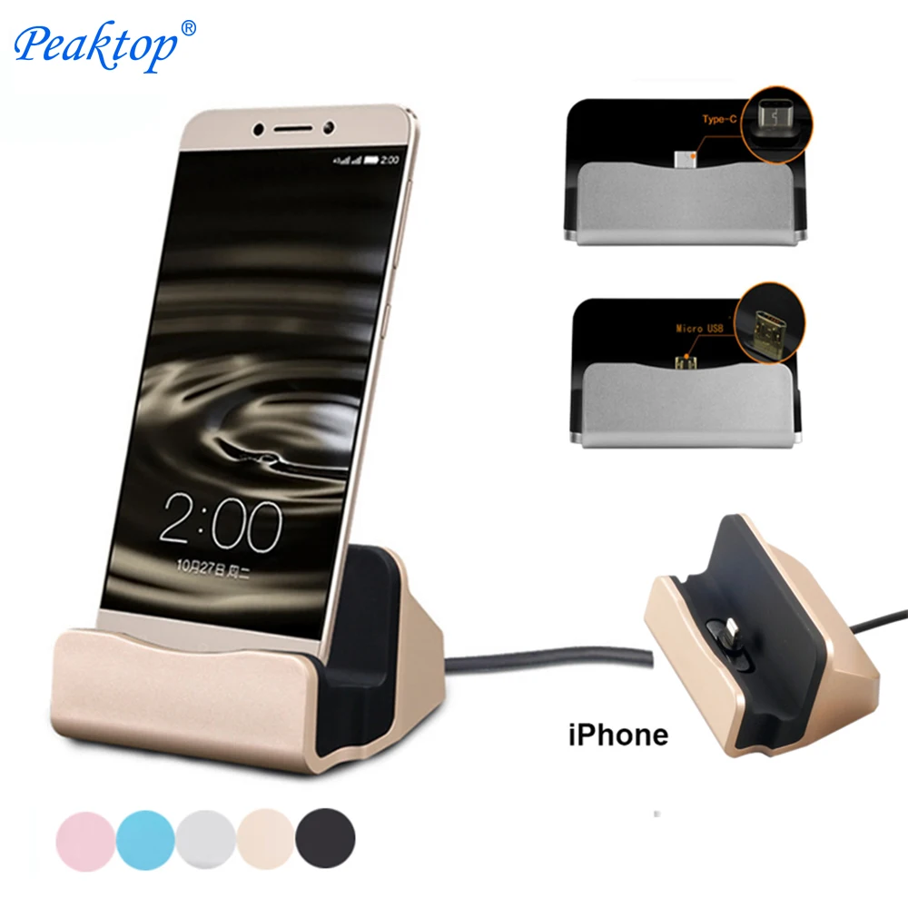 

Peaktop Usb Type C Docking Station Type-C Dock Stand Charger Charging Cradle Holder For Xiaomi Mi 5 Mi5/Huawei P10 P9 iPhone 7 8