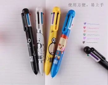 

hand account pen cat lion dog multicolor 4 color ballpoint pen office write pen school Color roller pen children Stationery 40pc
