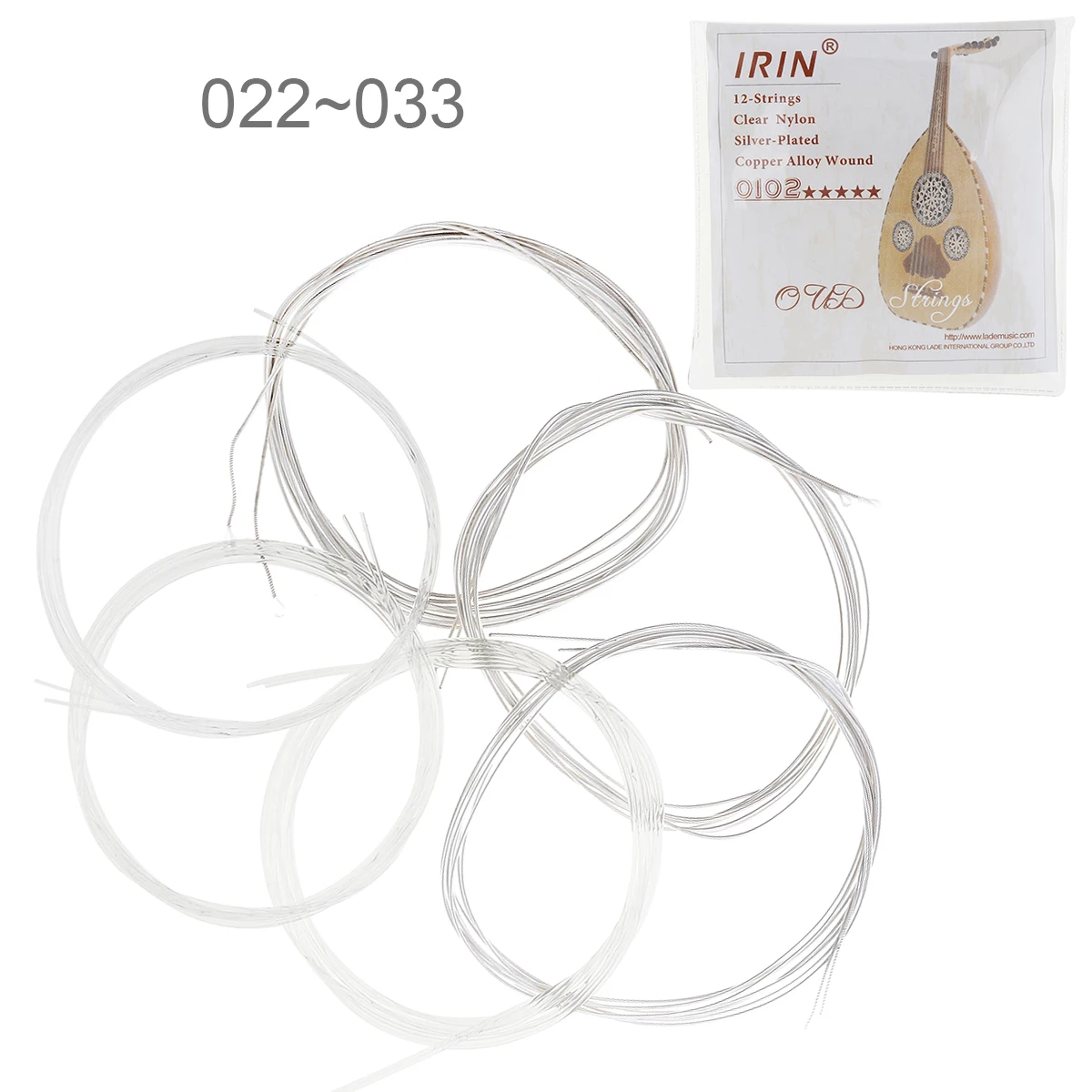 6 шт./лот Oud String 022-033 дюймов Прозрачный нейлон посеребренный медный сплав с полным ярким оттенком