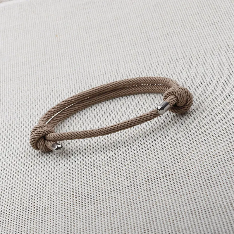 NIUYITID красный браслет-нить для женщин Регулируемая Веревка мужские ювелирные изделия ручной работы для девочек подарок bransoletka sznurek - Окраска металла: brown