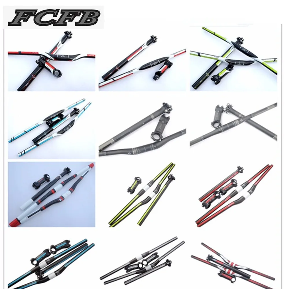 Envío rápido Venta caliente 2018 FCFB juego de manillar de carbono mtb manillar de bicicleta + tija de sillín + piezas de bicicleta de vástago selle manillar de carbono - 1