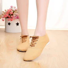 

2018 New Soft Cloth Dance Jazz Shoes Ballet Shoes For Men Women Children White Black Tan Red Sport Sneakers Lace Up size26-45