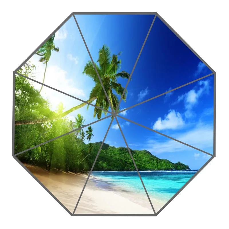 

Custom Palm Beach Umbrellas New Arrive Useful Foldable Sunny and Rainy Sunscreen Umbrella