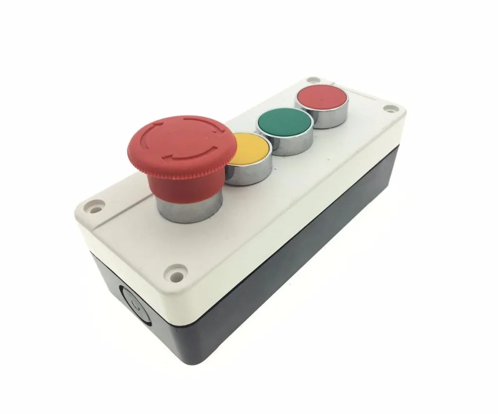 AC 240V 3A 40mm Red Mushroom Emergency Stop NC Latching Push Button Station Grey Panel | Обустройство дома