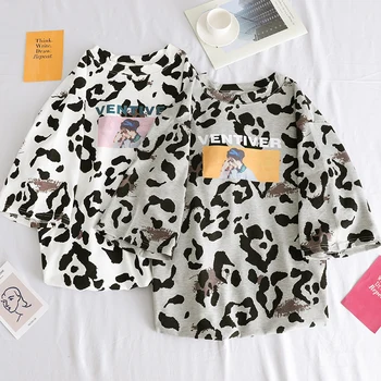 

Women Summer Tee Harajuku Funny Dairy Cattle Cow Leopard Print Vintage Tshirt Short Sleeve Zaraing Graphic Shirt Streetwear Top
