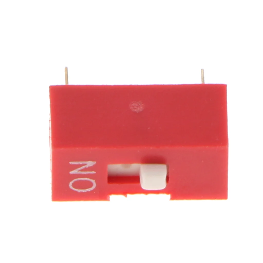 Baoblaze 10 Pieces Red 2.54mm Pitch 1 2 3 4 5 6 8 Position Way Slide Type DIP Switch