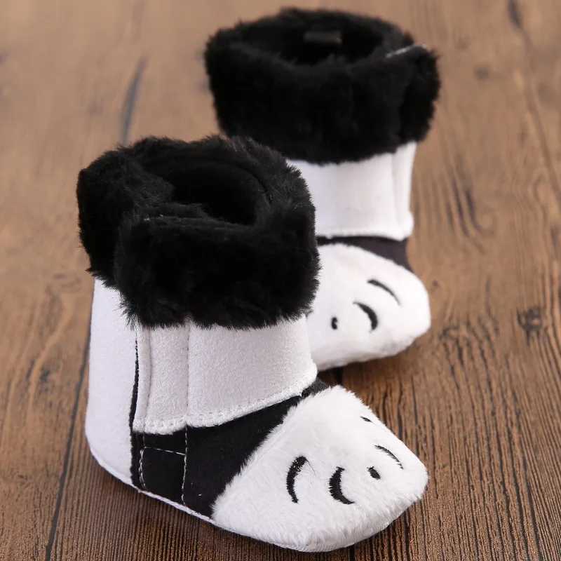 2018 супер теплая зима детские зимние сапоги, ботильоны младенческой Обувь черный/белый противоскользящие Утепленная одежда Обувь для
