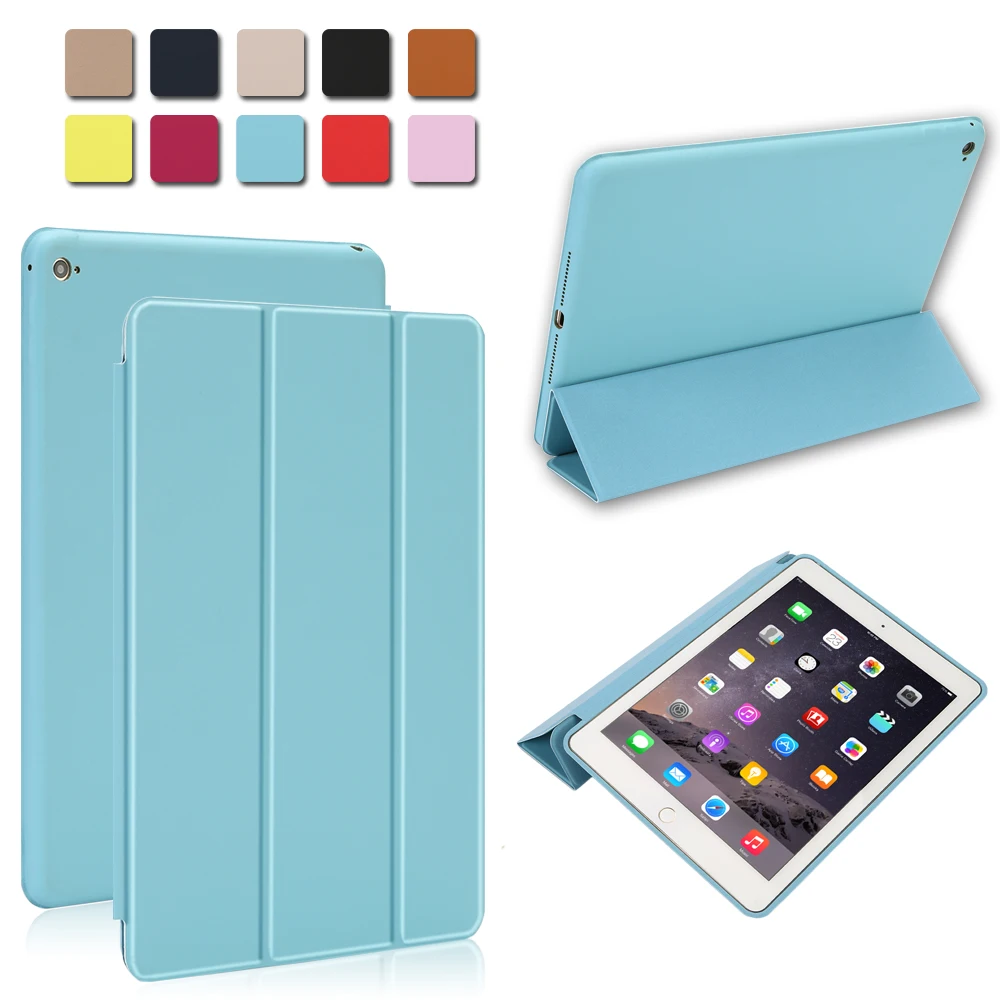 Leather Smart Cover for Apple iPad Air 2 A1566 A1567 with
