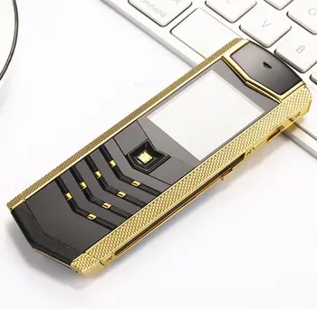 

Luxury Metal+leather Housing Gsm Dual Sim Cell Phones Bluetooth Mobile Phone V1 Support Russian Keyboard