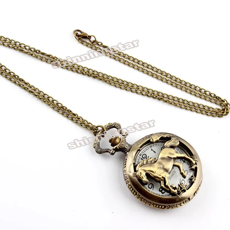 Античная бронза Orologio taschino Верховая полые кварцевые карманные часы ожерелье цепь кулон wo Для мужчин S Для мужчин Часы подарки