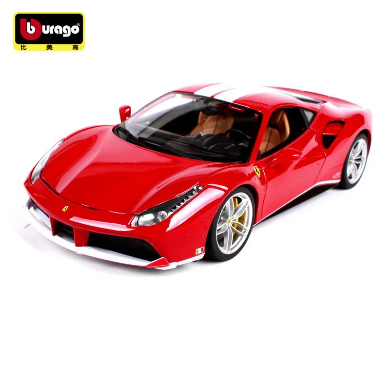 1:18 scale For Ferrari 488 Sport Car Model Simulated Alloy Car toy model with Suspension Steering wheel control wheel steering