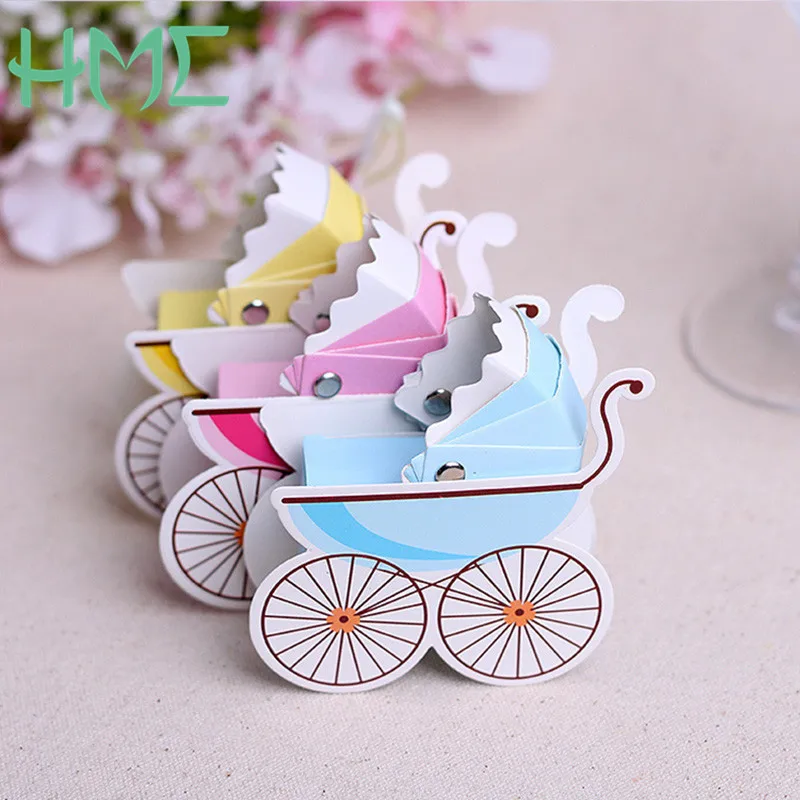 

25Pcs 8*3*9cm Paper Candy Box Stroller Shape Baby Shower Kids Favor Birthday Party Wedding Gifts Christening Boutique Supplies