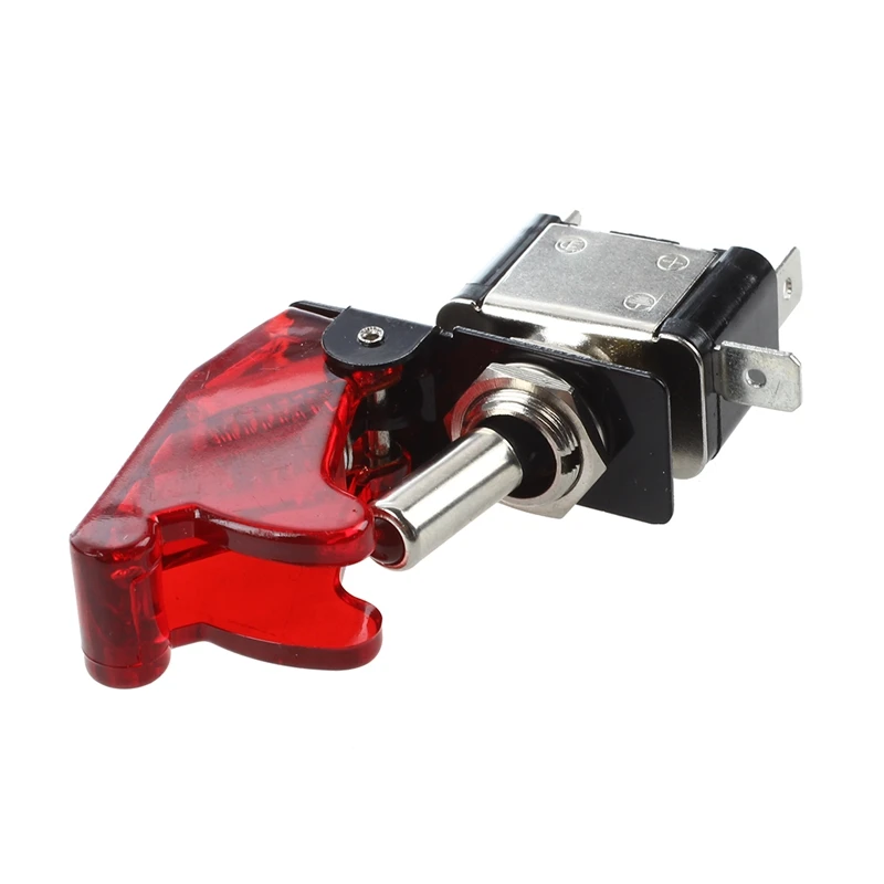 Interruptor de Palanca Oscilante del Balancín de la luz Antiniebla del Coche SPST ON//OFF SPST LED Cubierta Roja 12V 20A