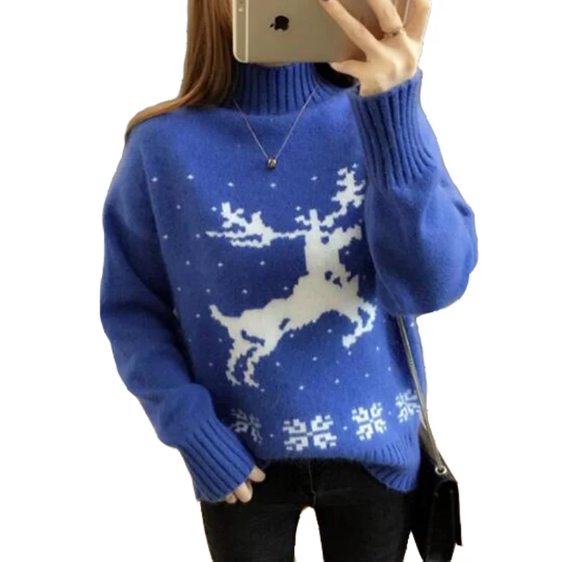 

Autumn Winter Ladies Pullovers Women Clothing Long Sleeved Casual Loose Sweaters Fashion Cartoon Knitting Sweaters Tops J019