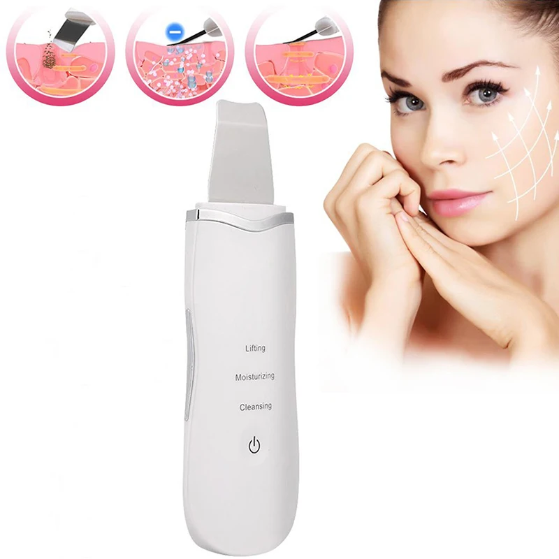 

Ultrasonic Face Skin Scrubber Facial Cleaner Rechargeable Peeling Vibration Blackhead Removal Exfoliating Pore Cleaner Tools
