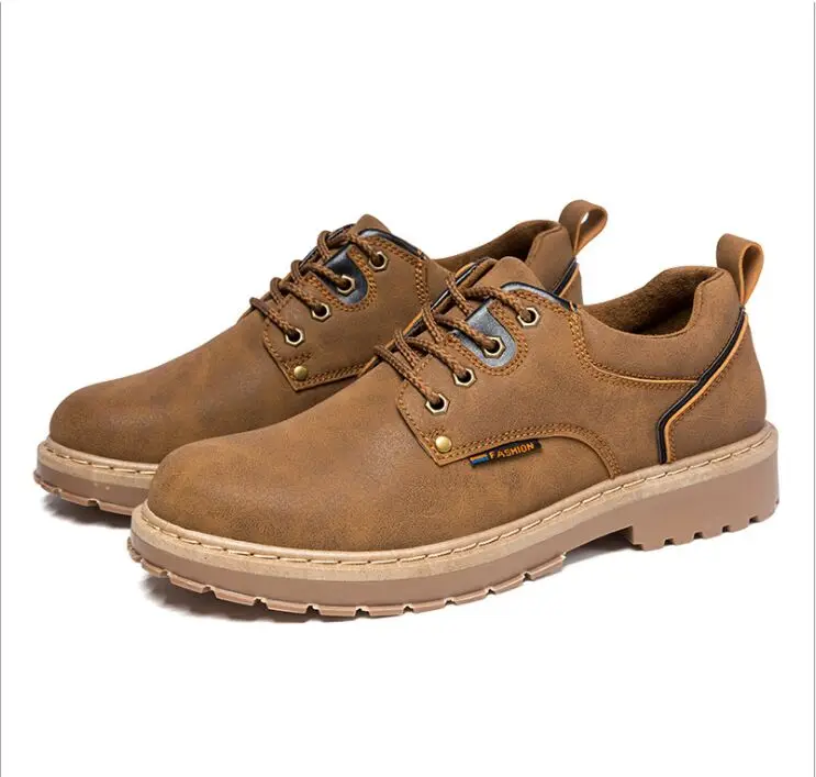Г., модная мужская повседневная обувь новые весенние мужские туфли на плоской подошве на шнуровке, мужские замшевые оксфорды, мужские кожаные туфли zapatillas hombre - Цвет: brown