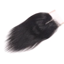 Бразильские человеческие волосы Кружева Закрытие прямые 4x4 дюймов три/бесплатно/средняя часть натуральные черные человеческие синтетические волосы с волосами младенца