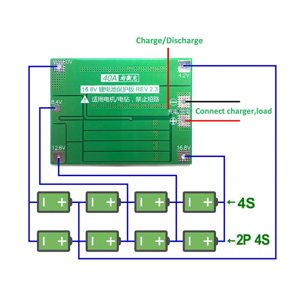 4S 40A 4S40A BMS 14,8 V 16,8 V 18650 26650 литий-ионная батарея Защитная плата PCB с сбалансированной версией для сверла 40A ток