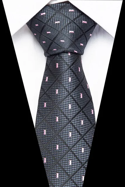 7.5m Mens Ties Pink Man Fashion Polka Dot Plaid Striped Floral Neckties Corbatas Gravata Jacquard Silk Business Tie for Men L101