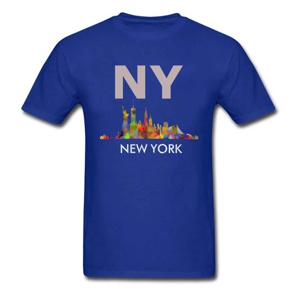 New York City Skyline v05 Cityscape Watercolor_blue
