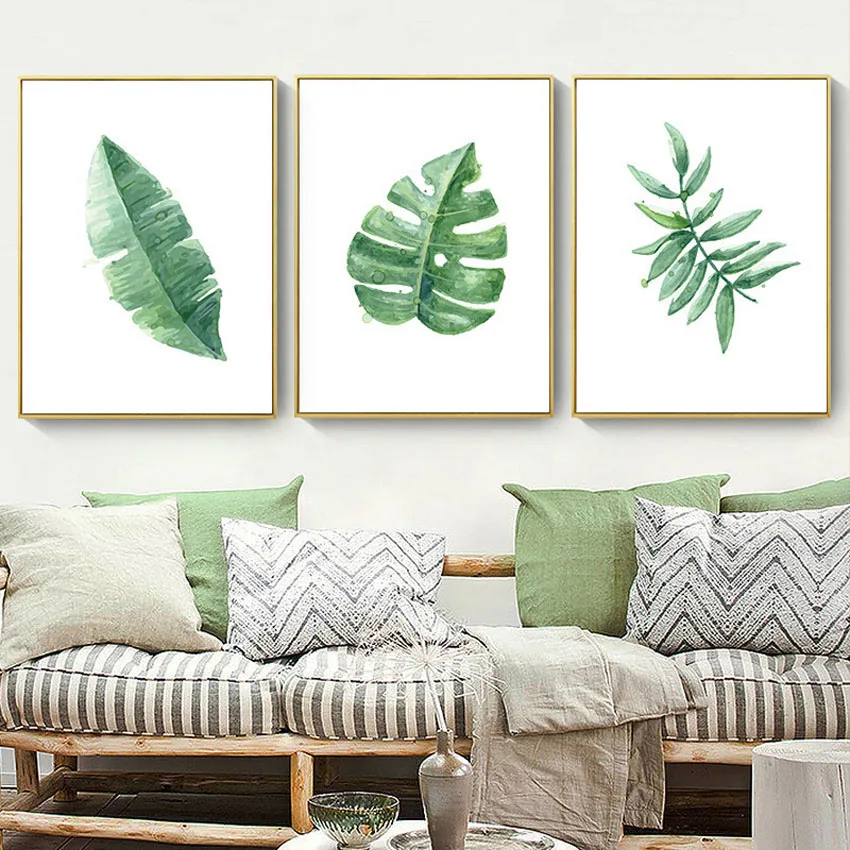 

Leaves Nordic Canvas Painting Modern Posters Prints Wall Hanging Pictures Home Decorative Painting Art Living Room Unframed