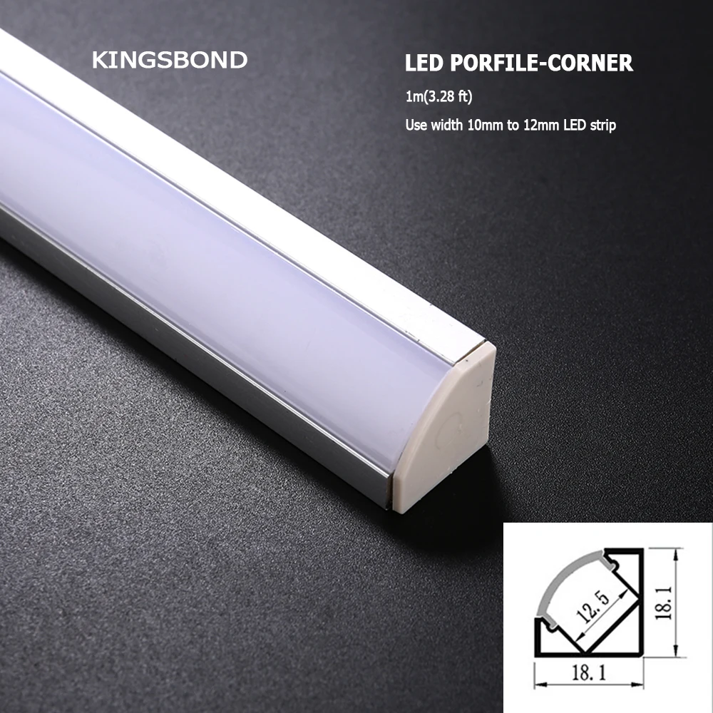 

Freeshipping 10pcs *1meter corner led aluminum channel with round PMMA cover for led strip light wholesale MOQ 10pcs