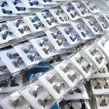 60 пар многоцветные серьги-гвоздики из нержавеющей стали модные ювелирные изделия Смешанный дизайн