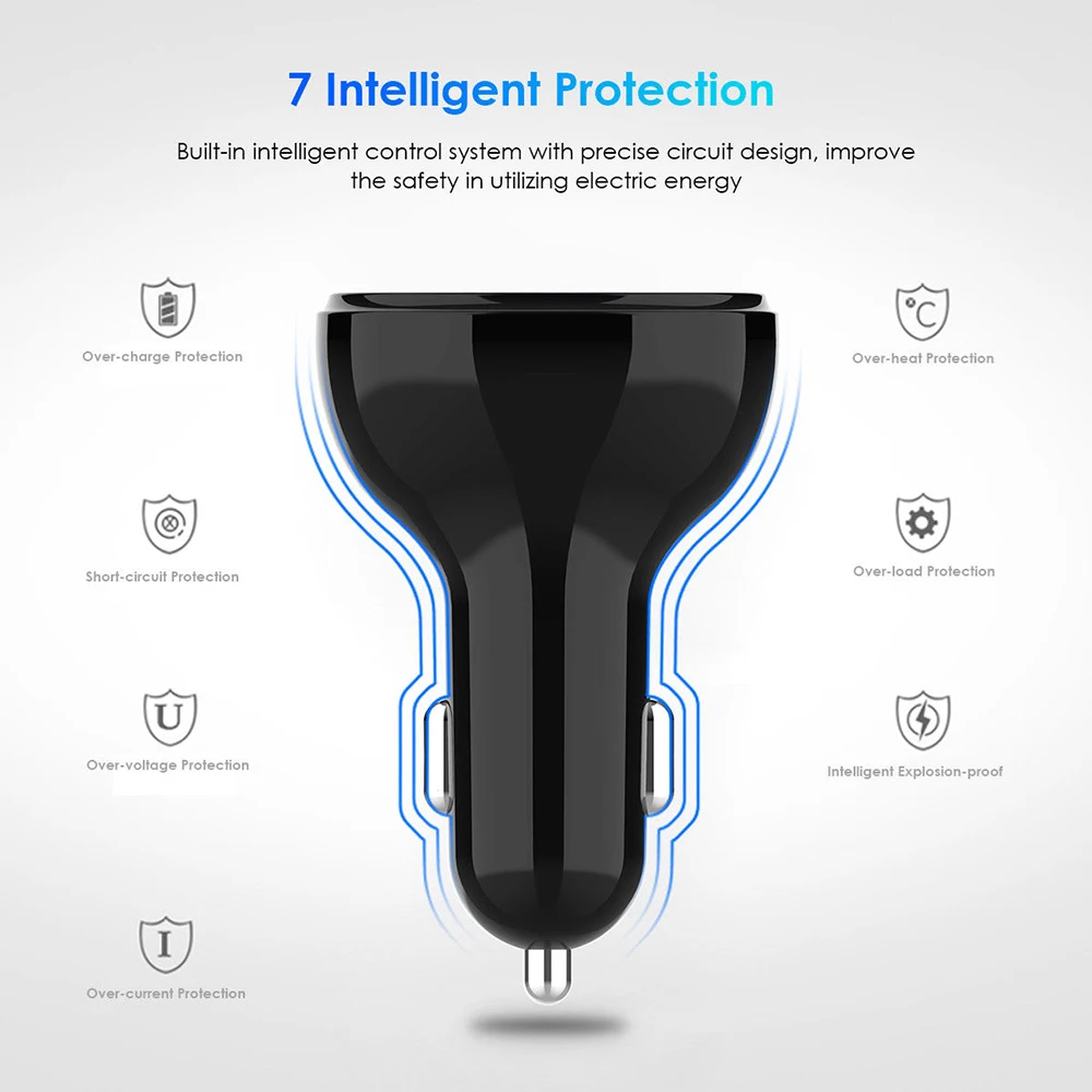 Новые 3 Порты Тип usb C QC3.0 Quick Charge автомобиля переходник для зарядного устройства