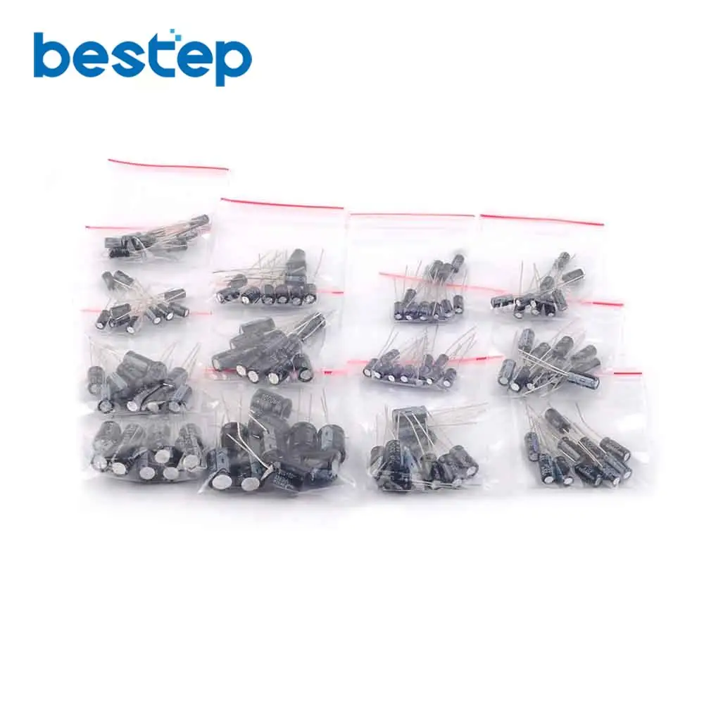 13value 1uF ~ 1000uF 130pcs Radial Electrolytic Capacitors Kit | Электронные компоненты и принадлежности