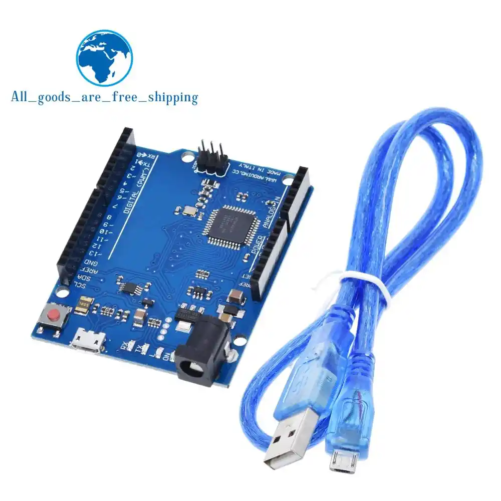 Макетная плата Leonardo R3 с микроконтроллером Atmega32u4 макетная USB кабелем совместимая